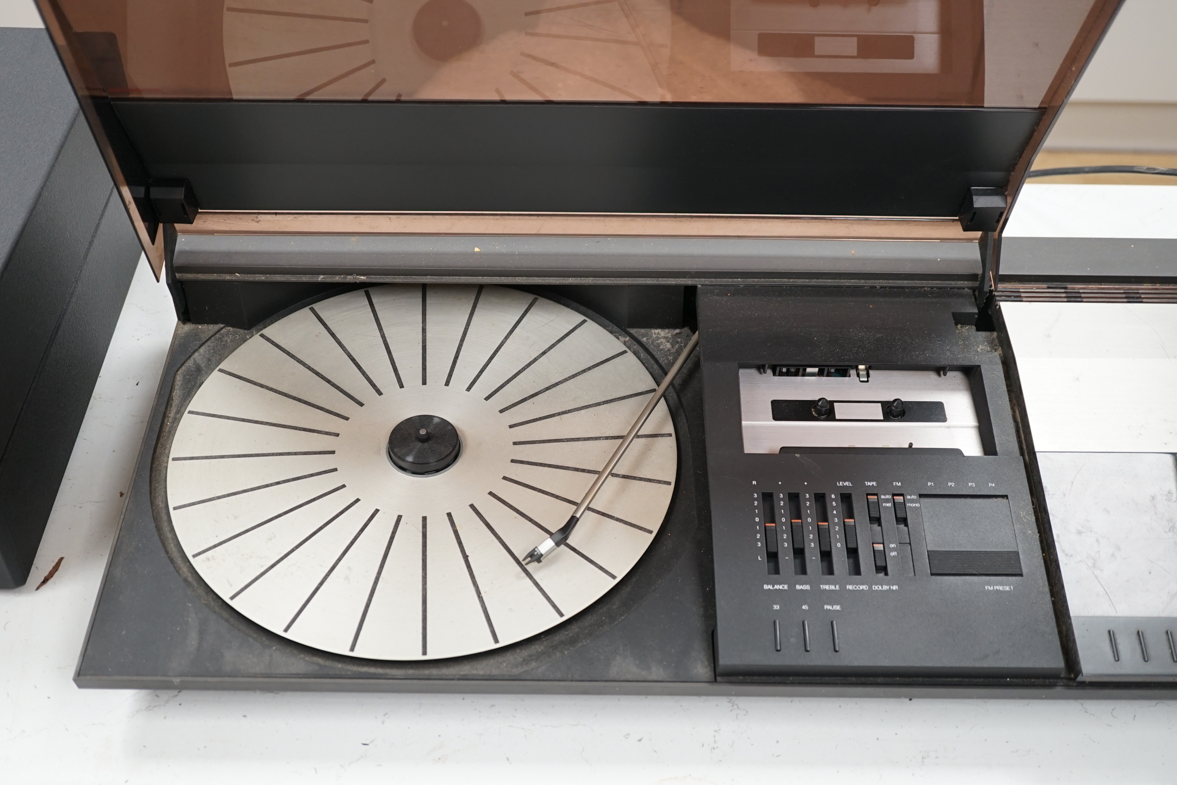 A Bang & Olufsen Beocenter 2200, integrated turntable, cassette deck and radio, 74cm wide